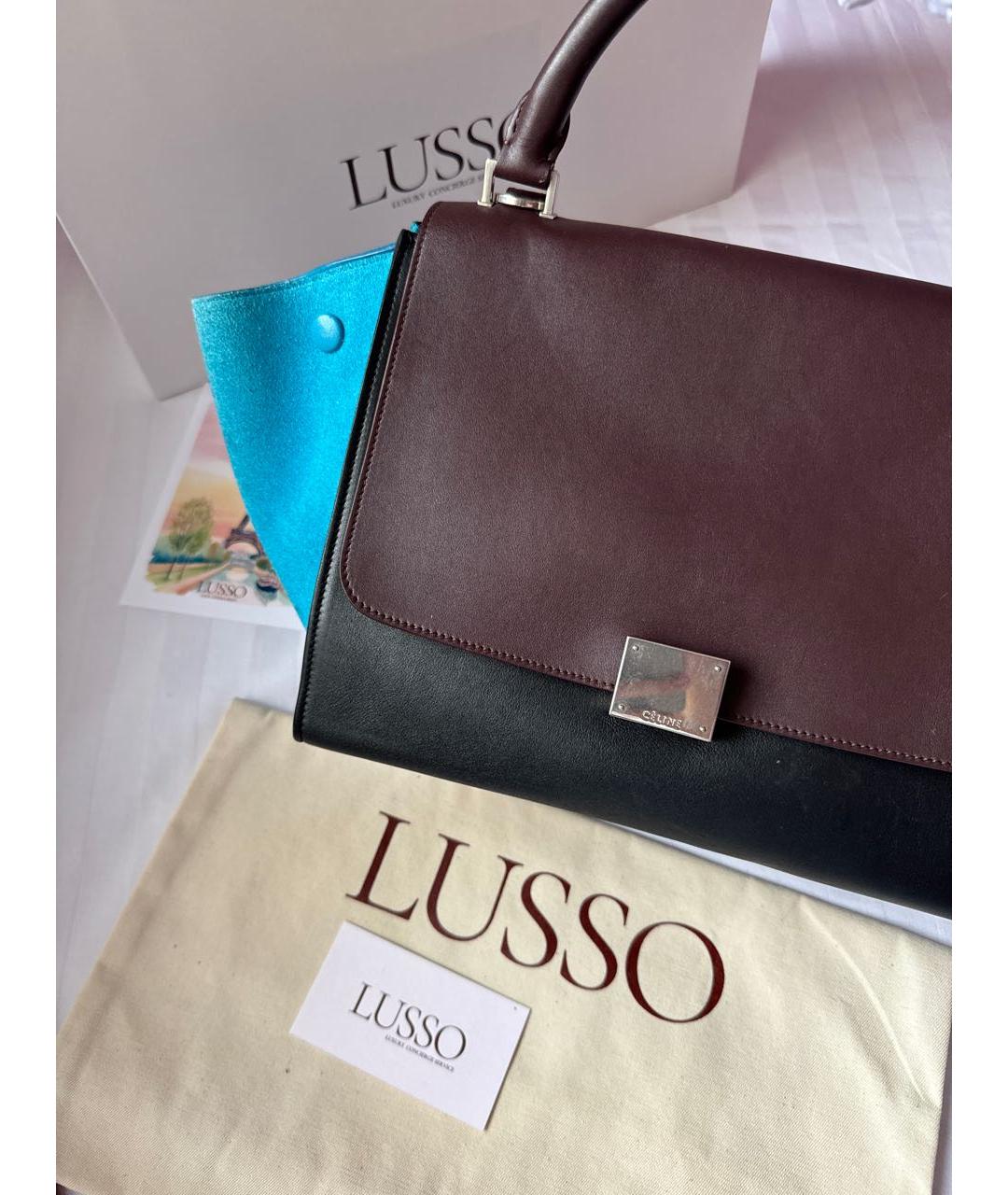 CELINE Коричневая кожаная сумка через плечо, фото 8