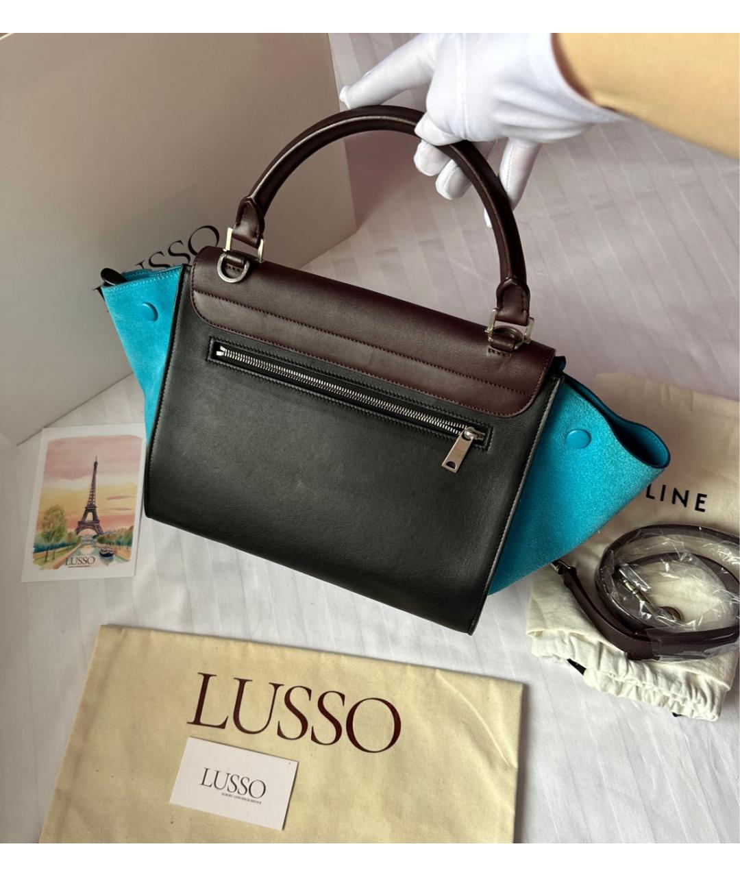 CELINE Коричневая кожаная сумка через плечо, фото 3