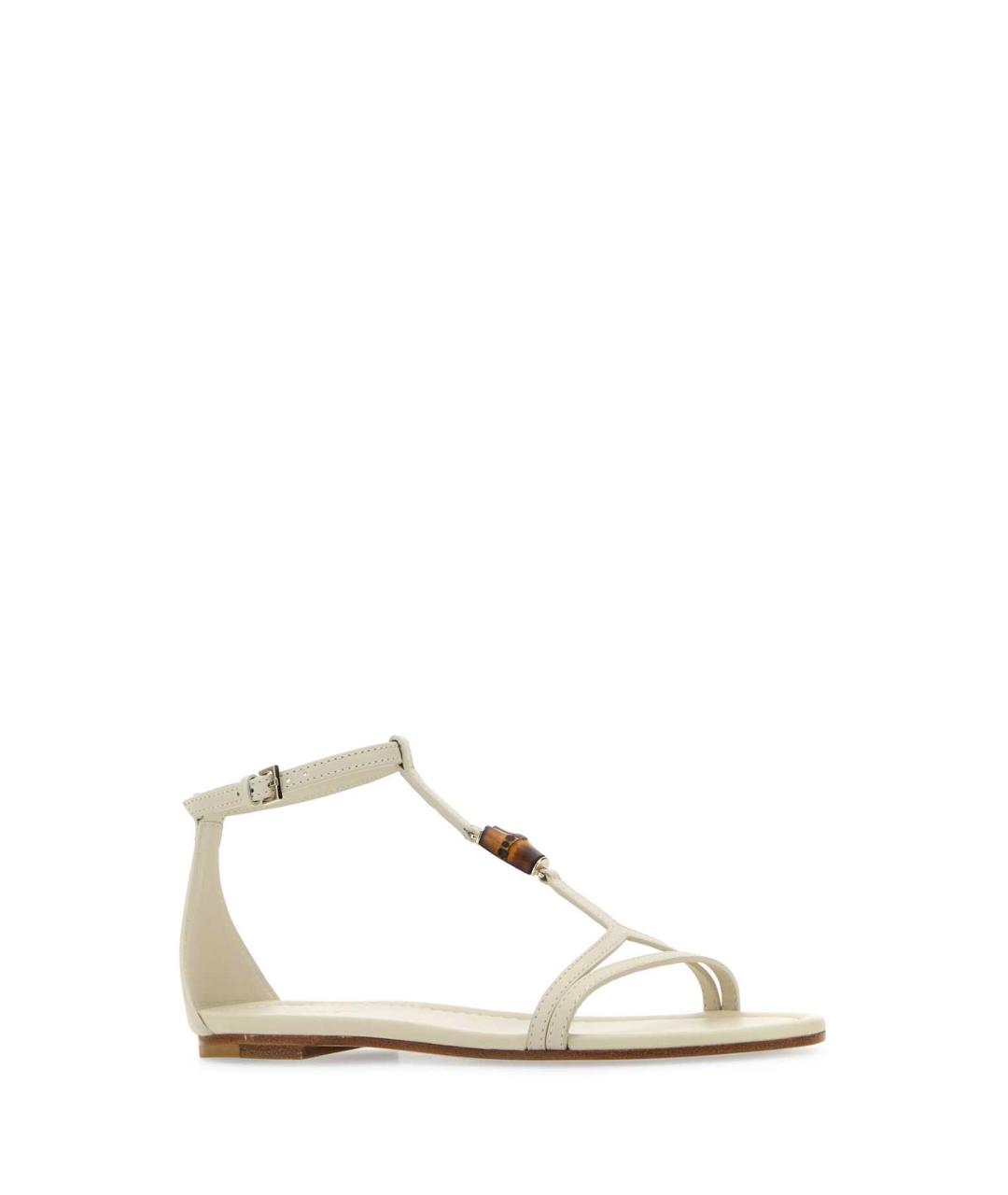 GUCCI Белые кожаные сандалии, фото 2