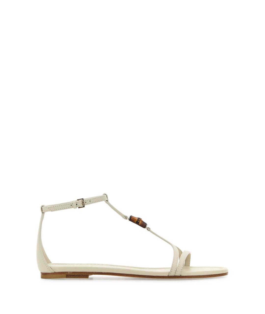 GUCCI Белые кожаные сандалии, фото 1