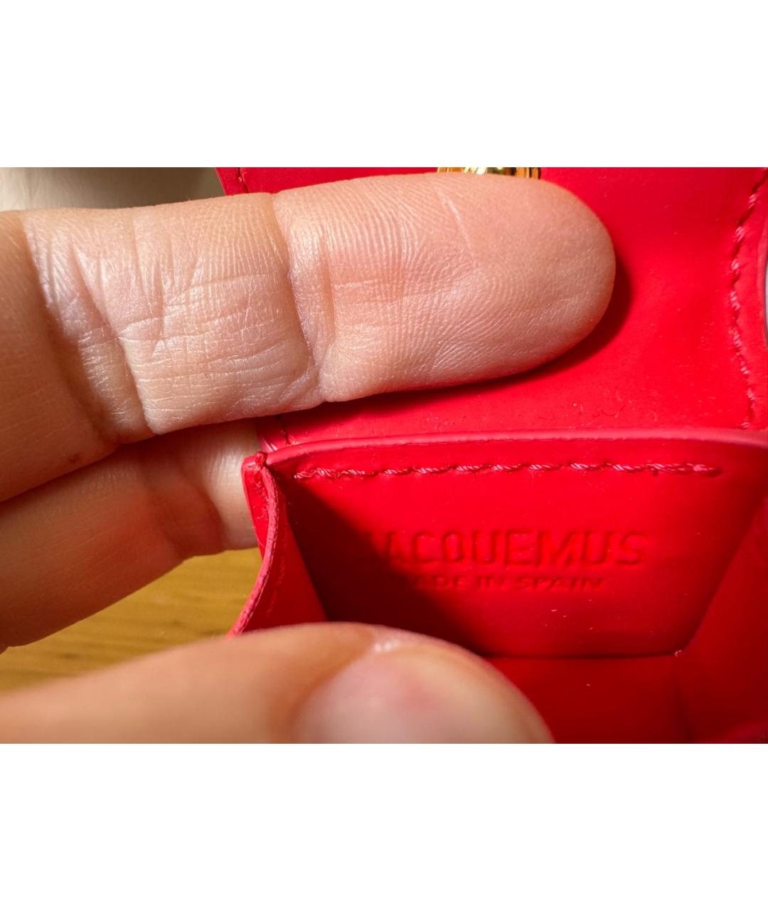 JACQUEMUS Красная кожаная поясная сумка, фото 3