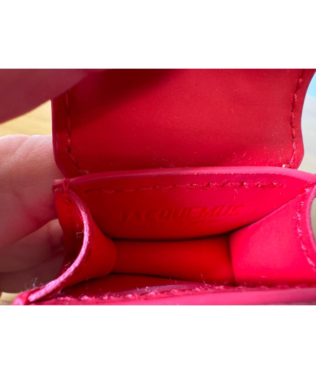 JACQUEMUS Красная кожаная поясная сумка, фото 4