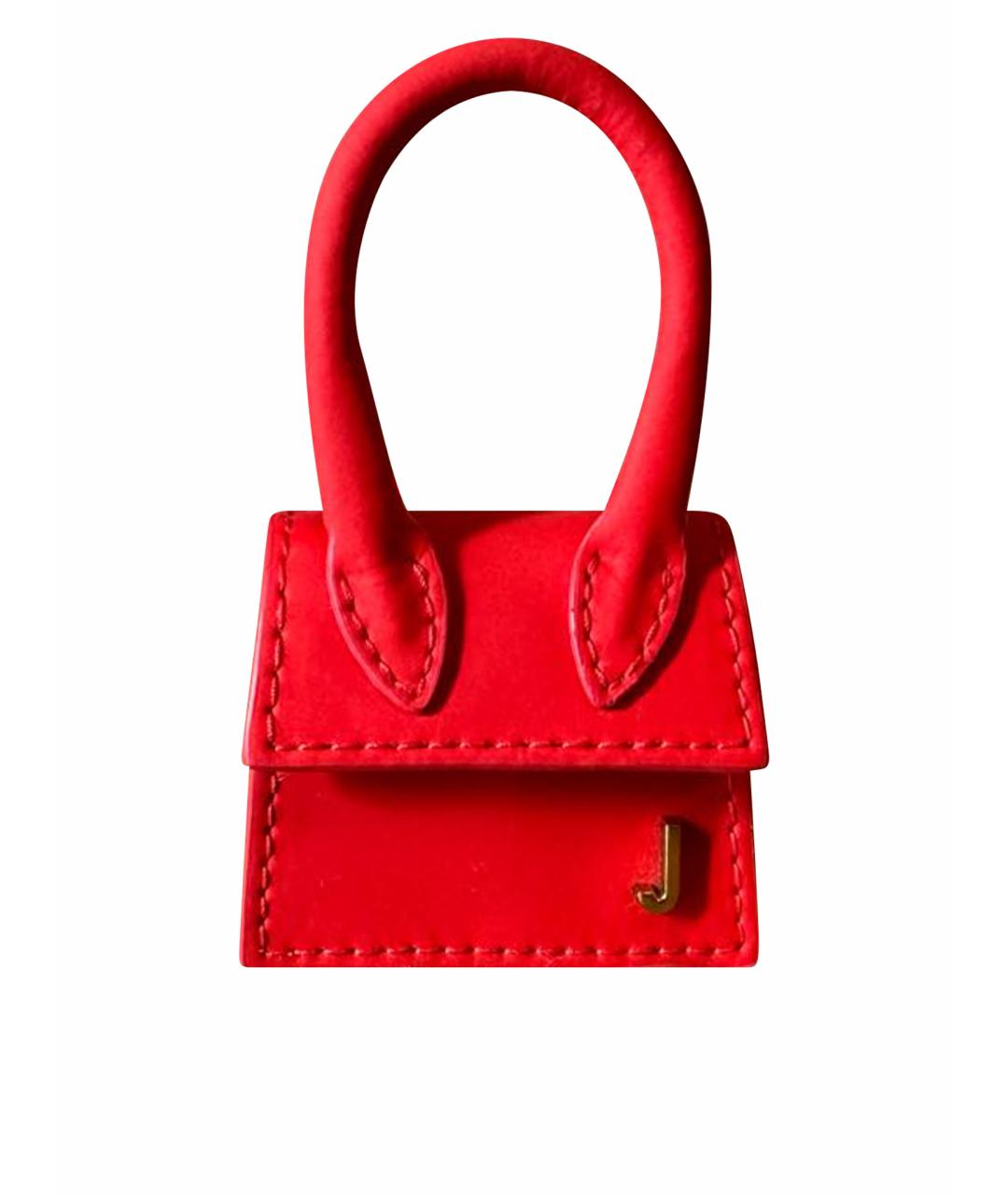 JACQUEMUS Красная кожаная поясная сумка, фото 1