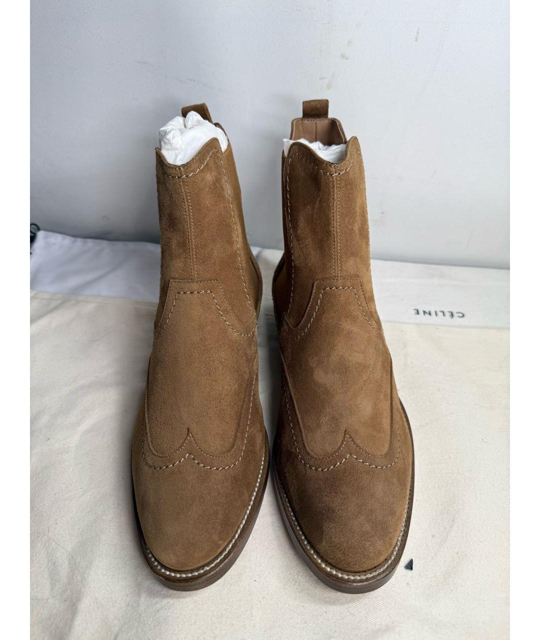 HERMES Коричневые замшевые ботинки, фото 2