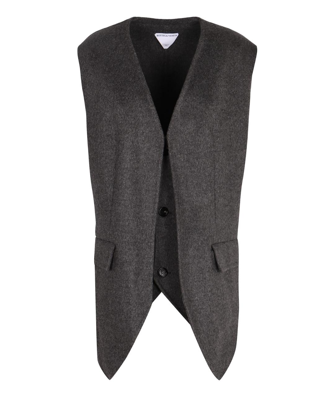 BOTTEGA VENETA Антрацитовый шерстяной жилет, фото 1