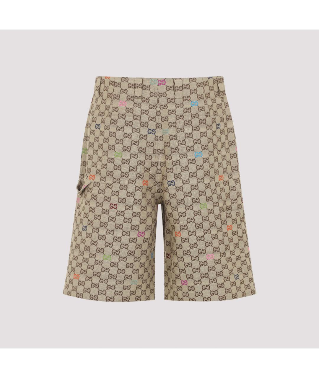GUCCI Бежевые хлопковые шорты, фото 3