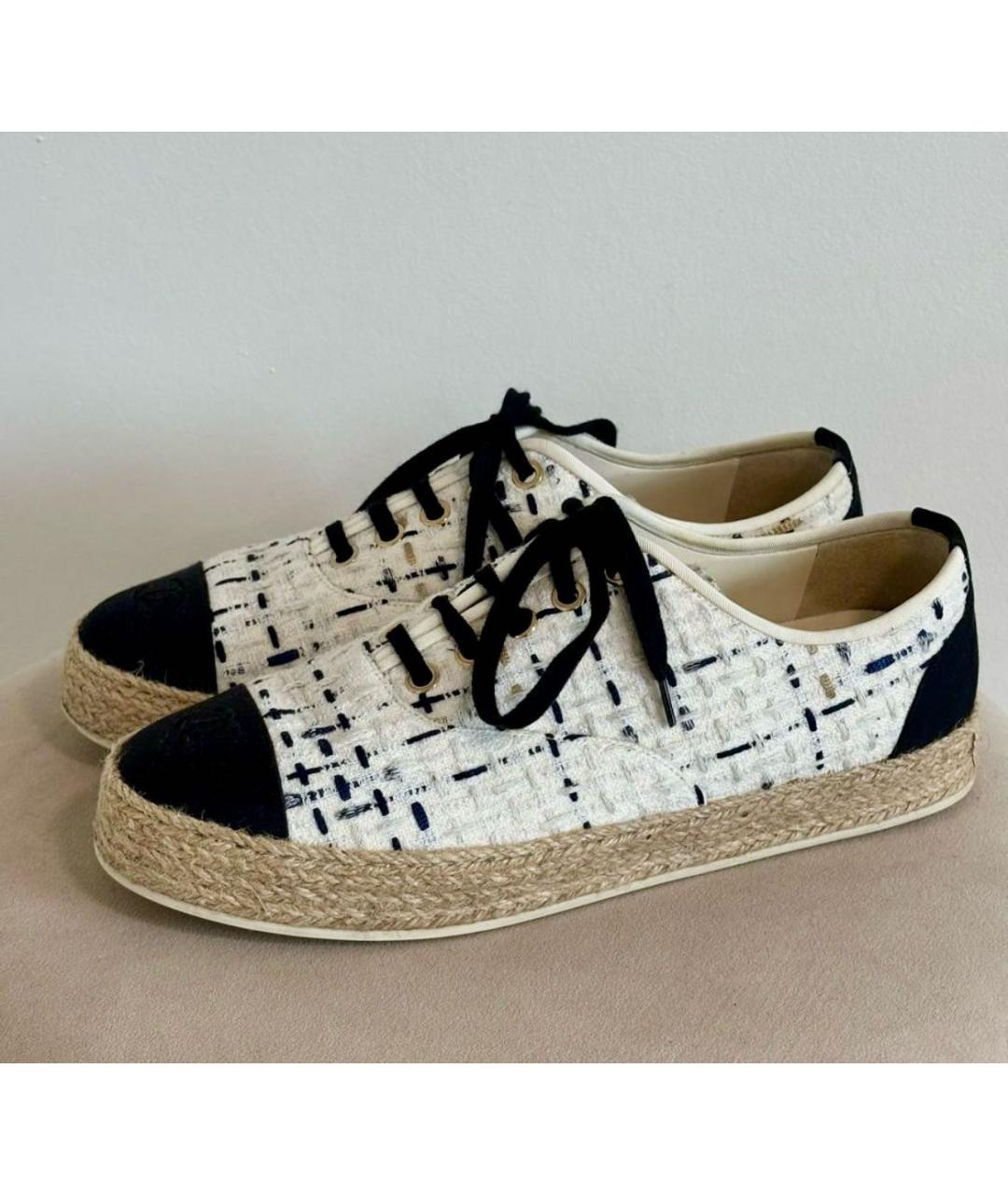 CHANEL Белые текстильные кеды, фото 9