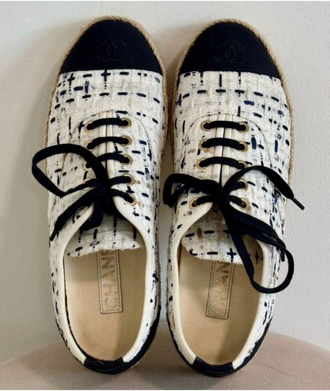 CHANEL Белые текстильные кеды, фото 3