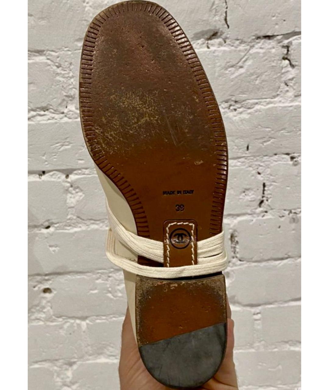 CHANEL Бежевые кожаные ботинки, фото 7