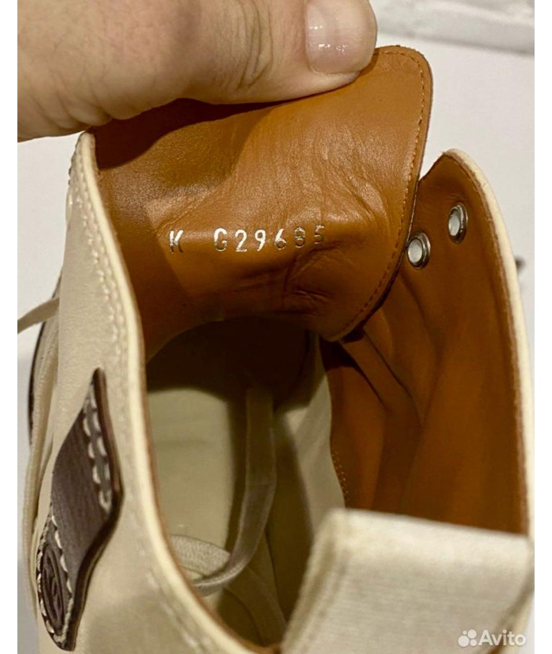 CHANEL Бежевые кожаные ботинки, фото 8