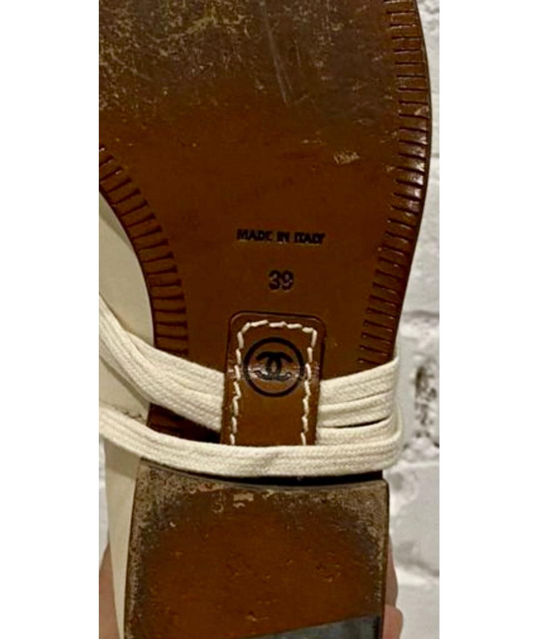 CHANEL Бежевые кожаные ботинки, фото 6