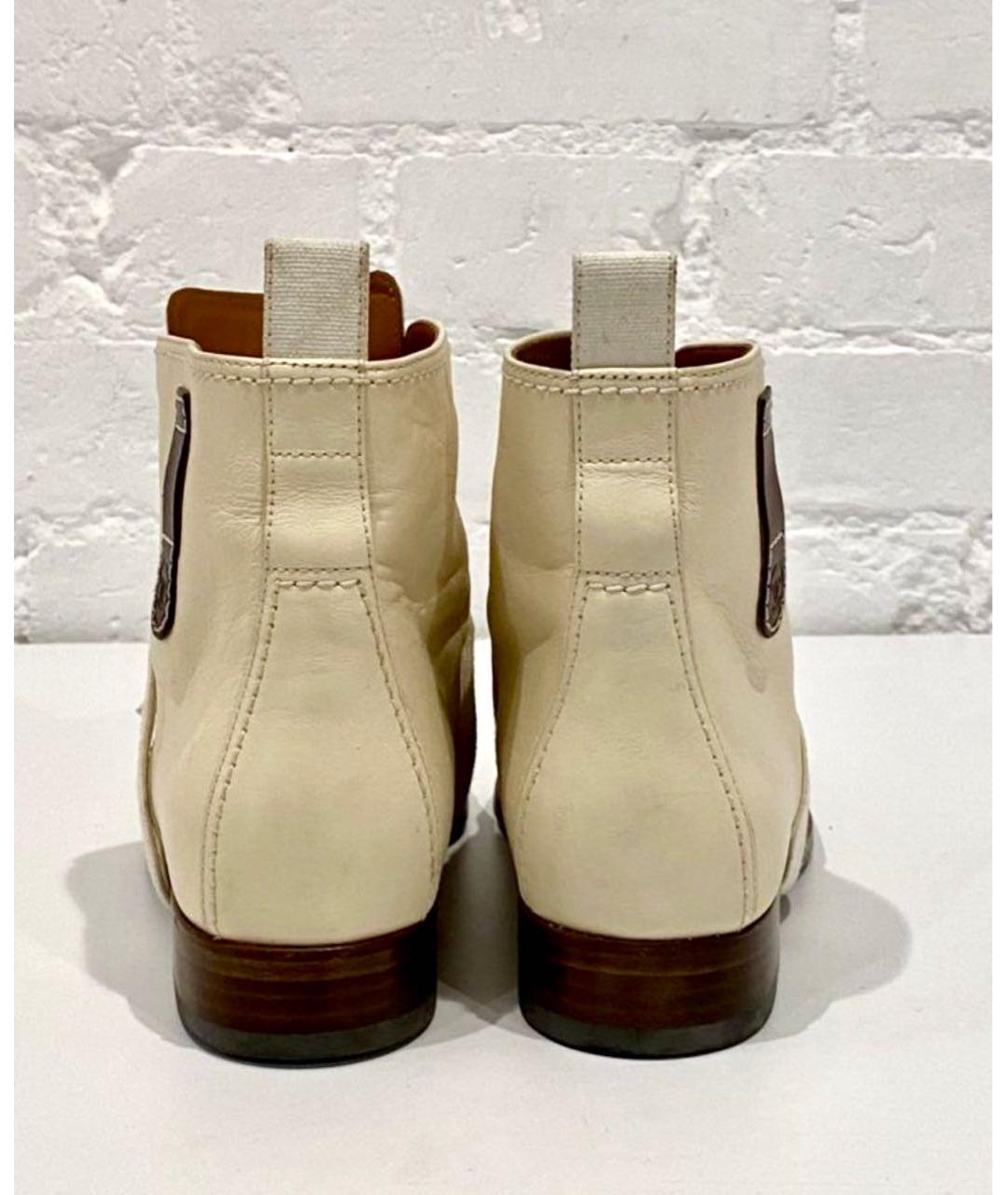 CHANEL Бежевые кожаные ботинки, фото 2