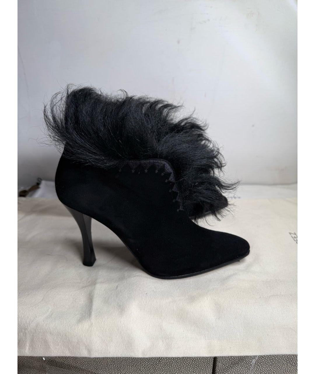 HERMES Темно-синие замшевые ботильоны, фото 6