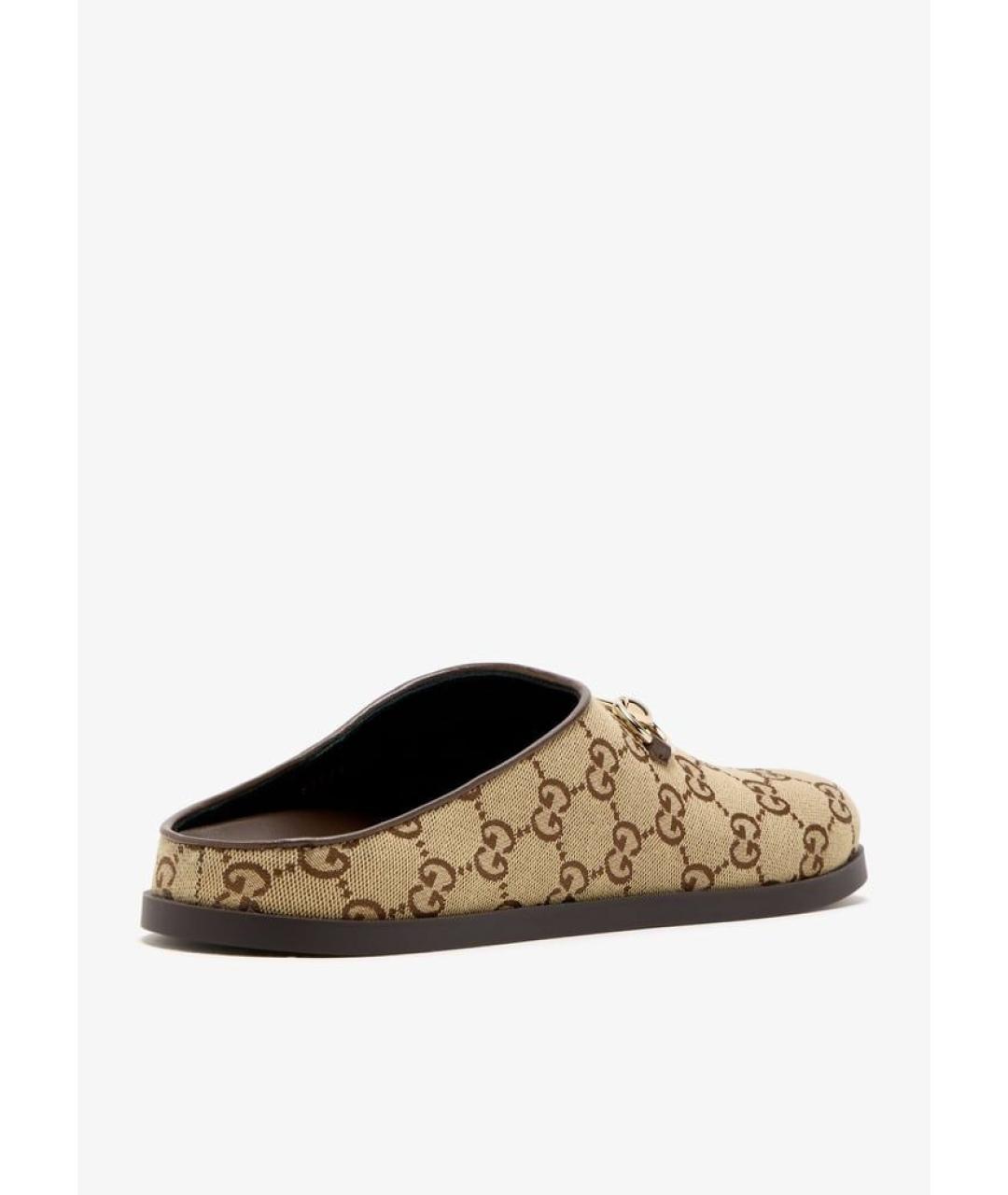 GUCCI Бежевые текстильные мюли, фото 3