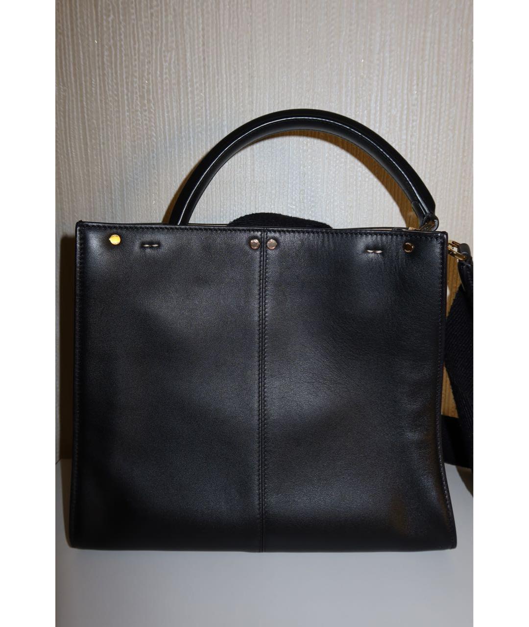 FENDI Черная кожаная сумка с короткими ручками, фото 2