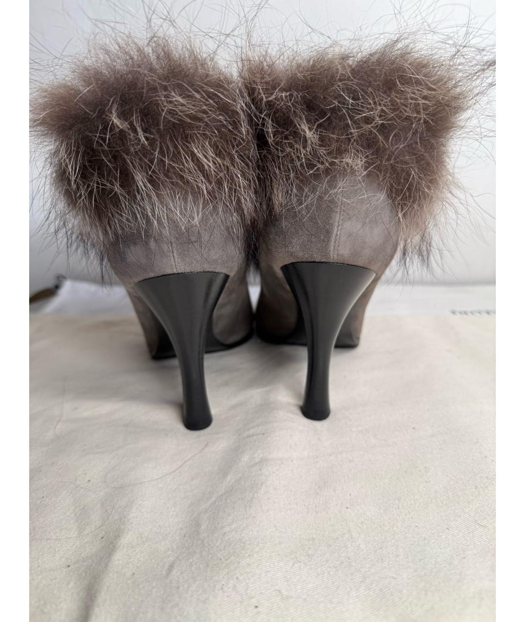 HERMES Антрацитовые замшевые ботильоны, фото 4