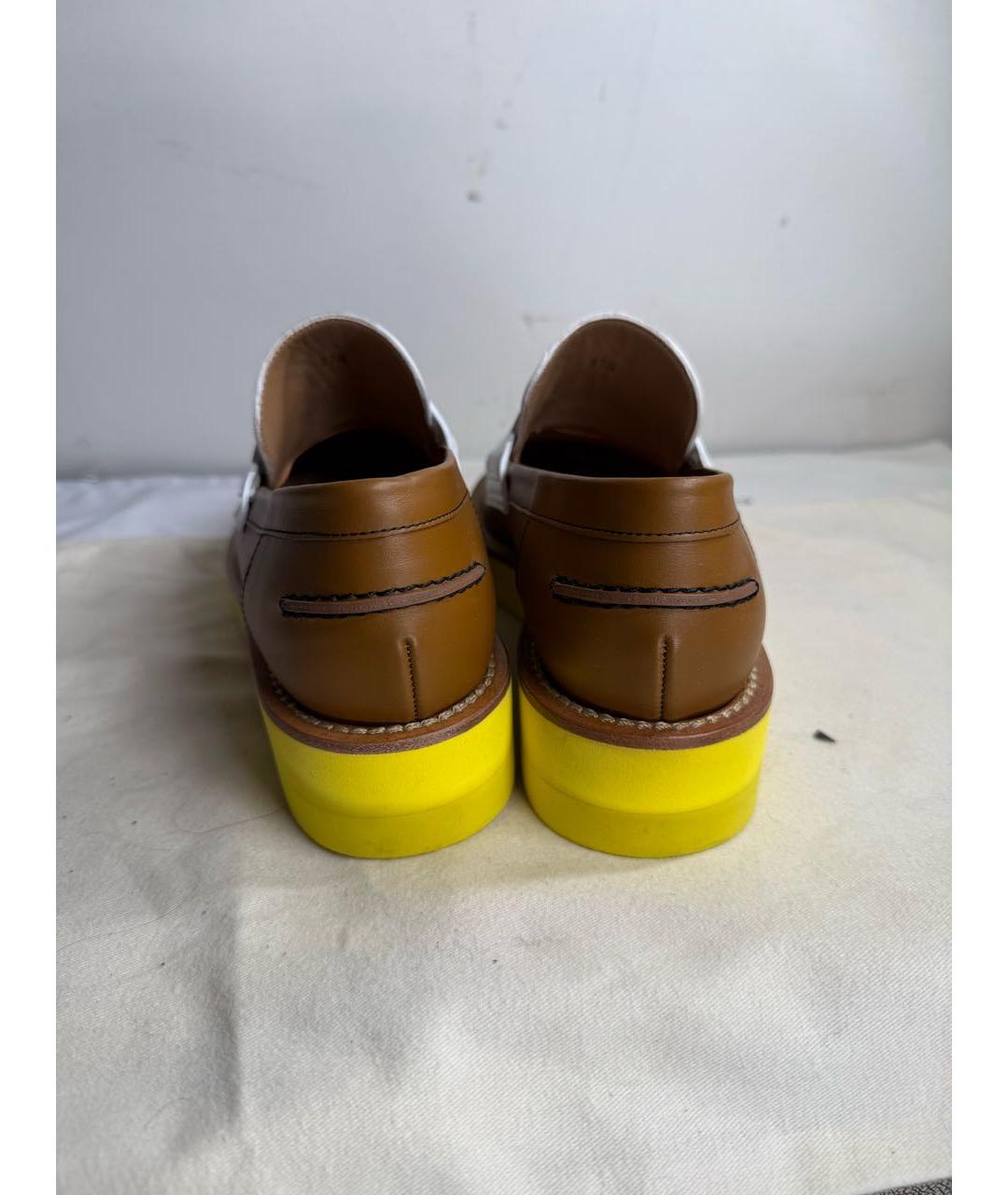 MARNI Коричневые кожаные лоферы, фото 5