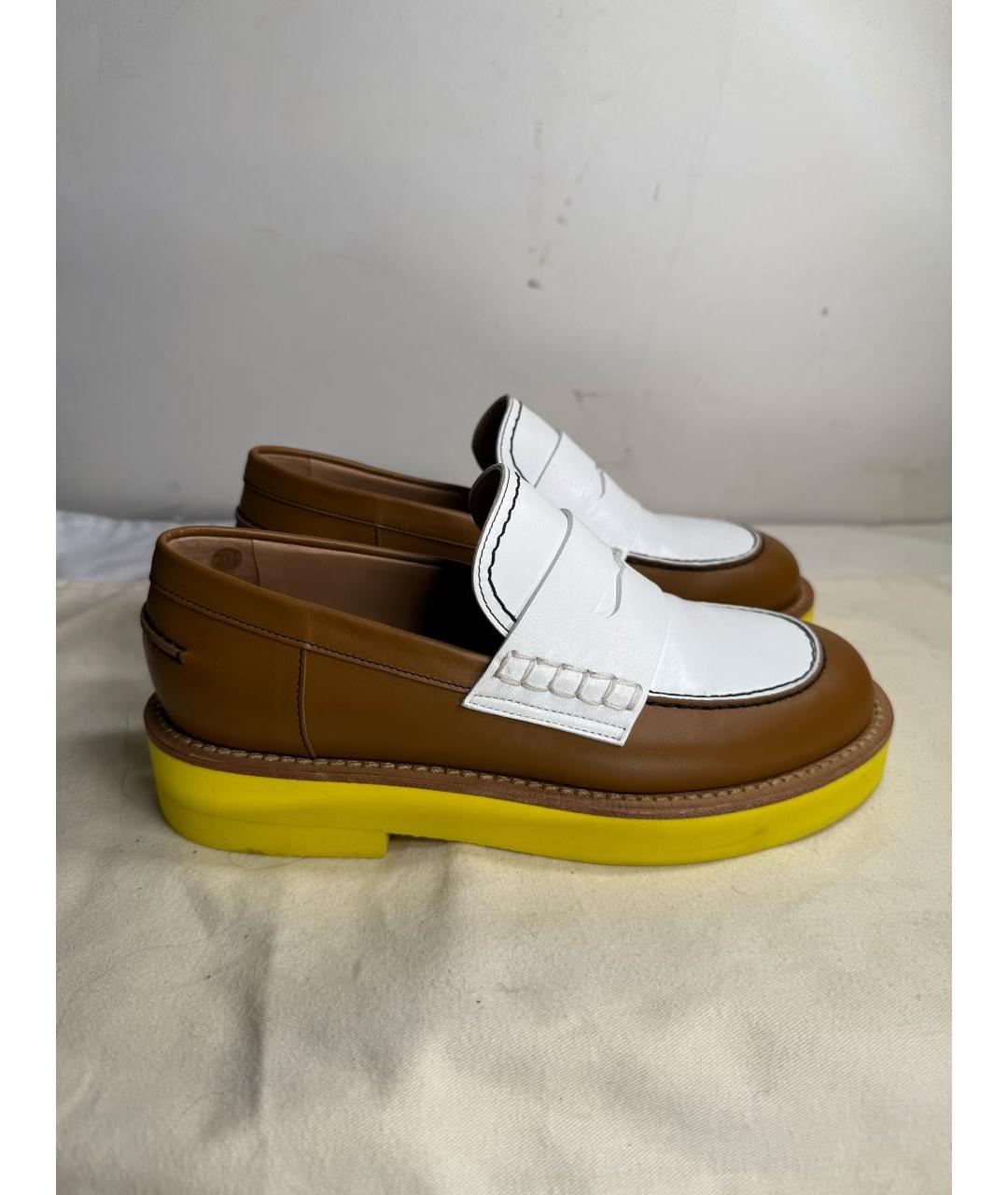 MARNI Коричневые кожаные лоферы, фото 8