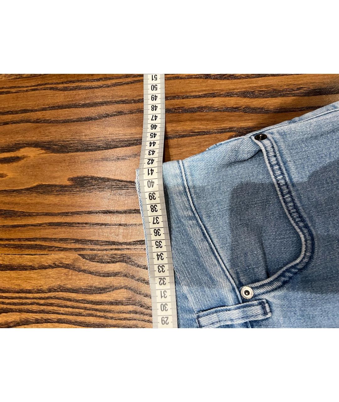 ERMENEGILDO ZEGNA XXX Голубые хлопковые прямые джинсы, фото 7