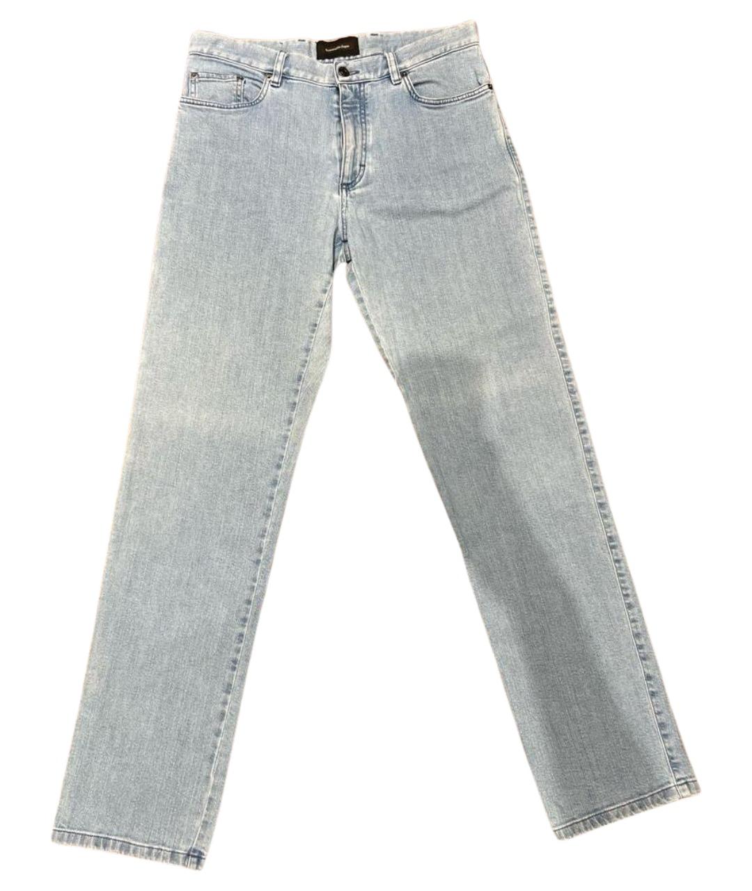 ERMENEGILDO ZEGNA XXX Голубые хлопковые прямые джинсы, фото 1