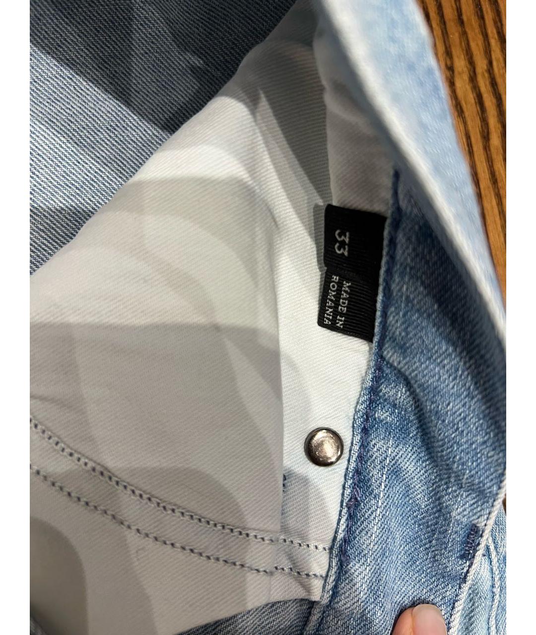 ERMENEGILDO ZEGNA XXX Голубые хлопковые прямые джинсы, фото 3