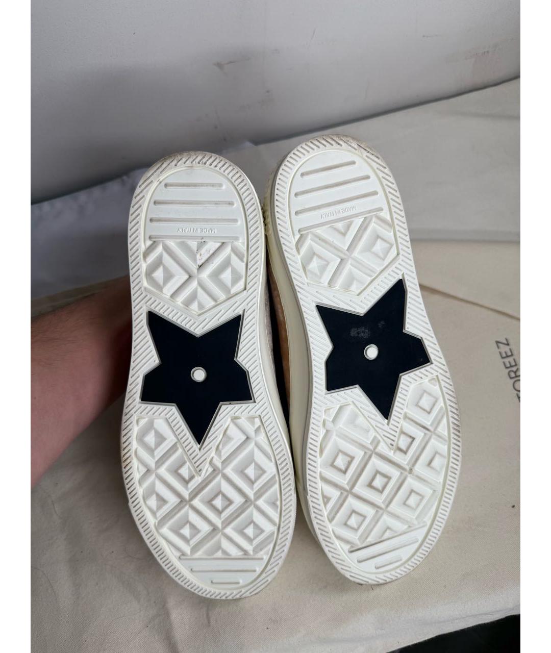 CHRISTIAN DIOR Бежевые бархатные кеды, фото 5