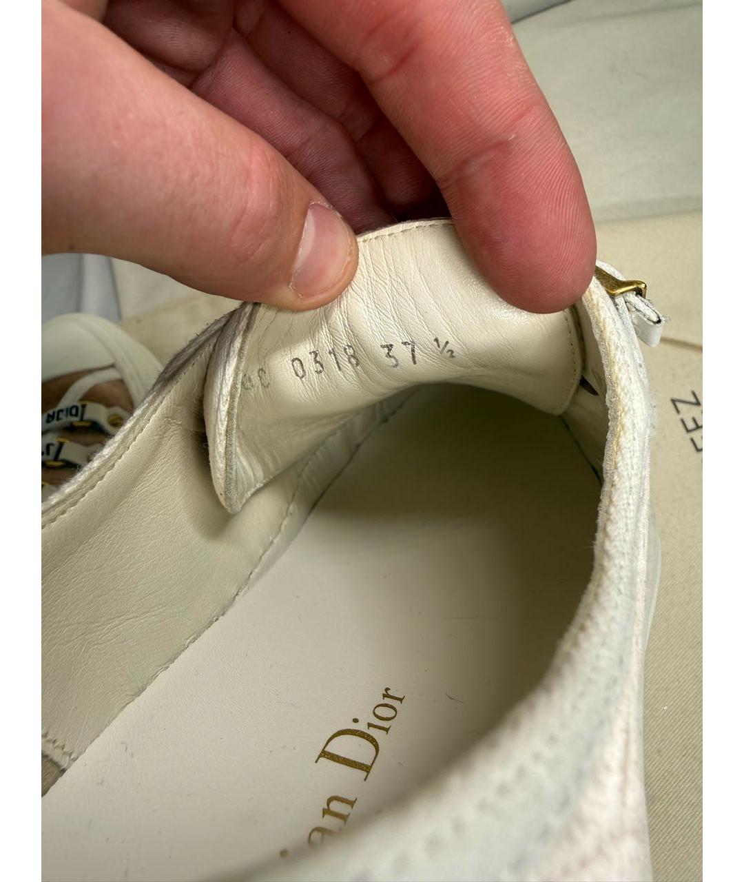 CHRISTIAN DIOR Бежевые бархатные кеды, фото 6