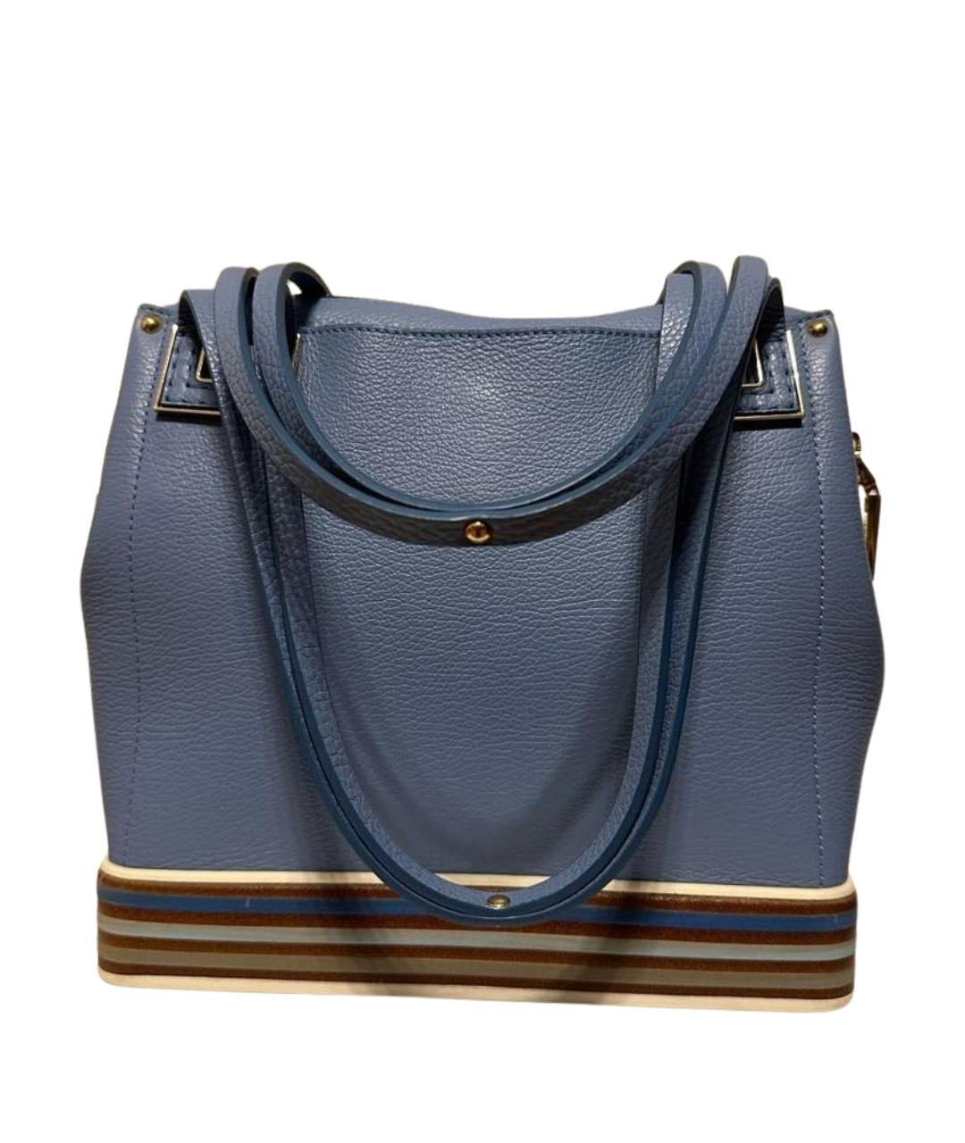GIRONACCI 1969 Голубая кожаная сумка с короткими ручками, фото 1