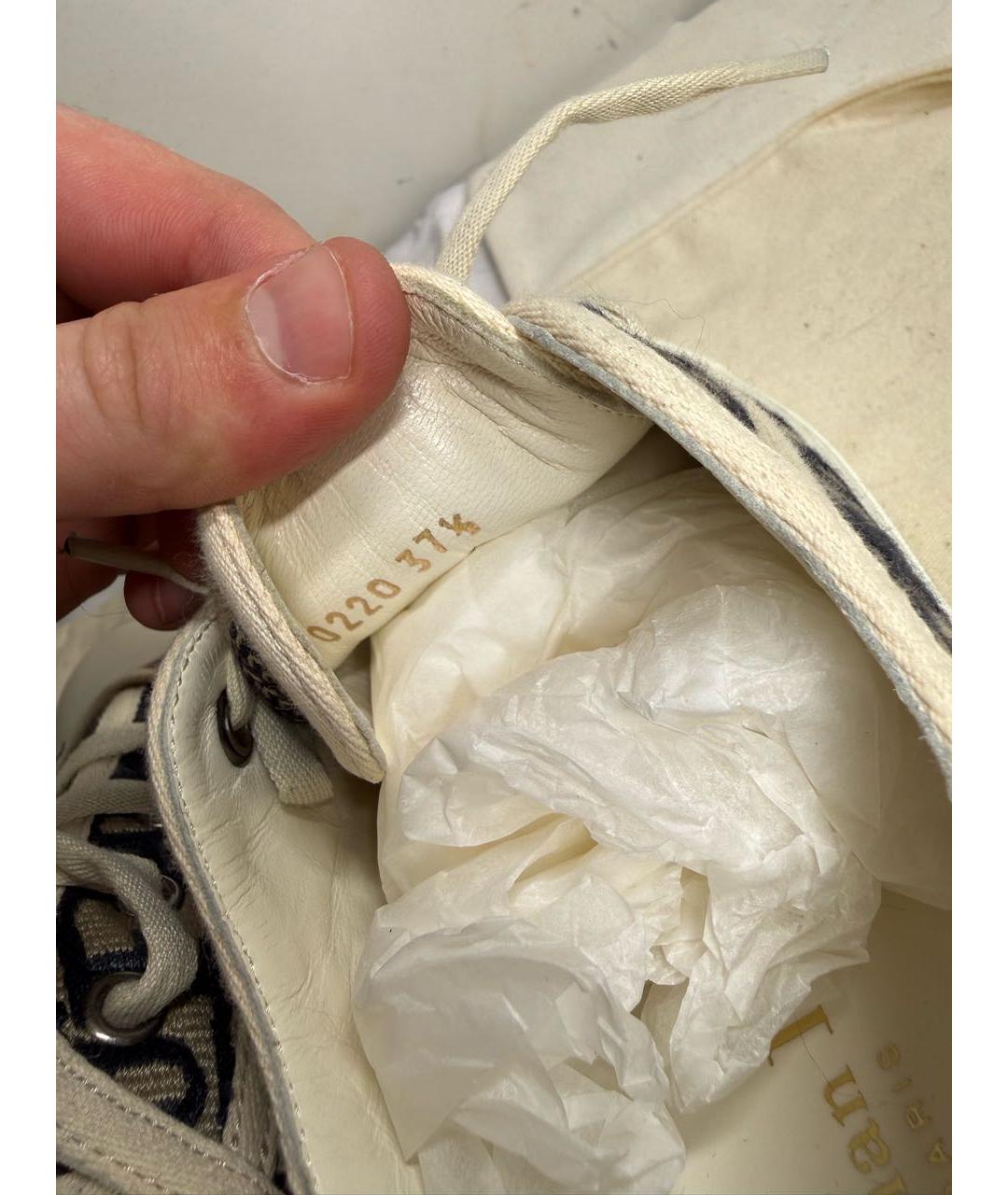 CHRISTIAN DIOR Бежевые текстильные кеды, фото 6