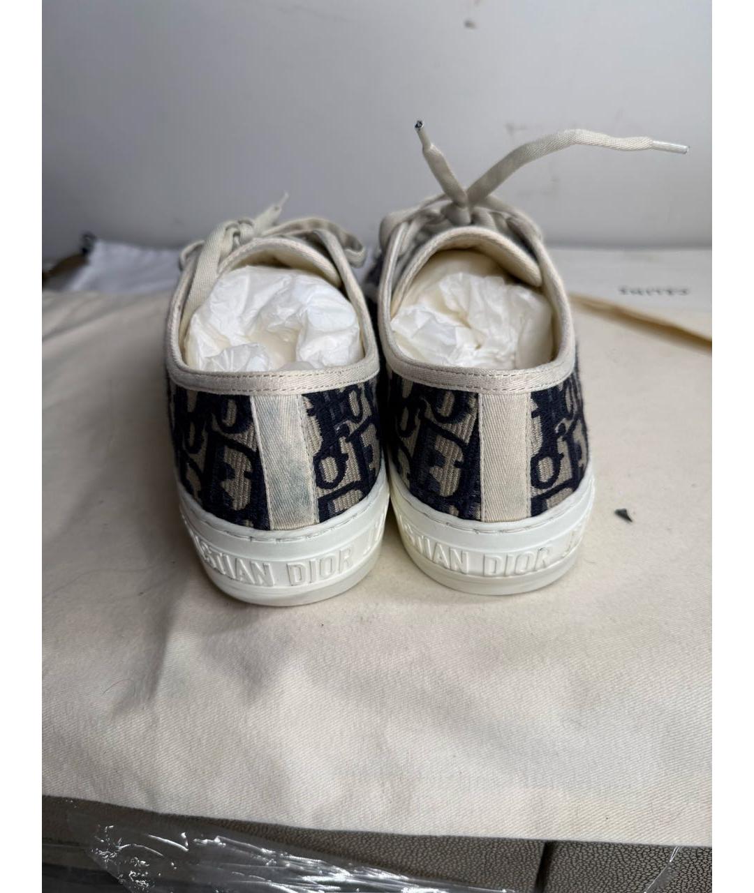 CHRISTIAN DIOR Бежевые текстильные кеды, фото 4