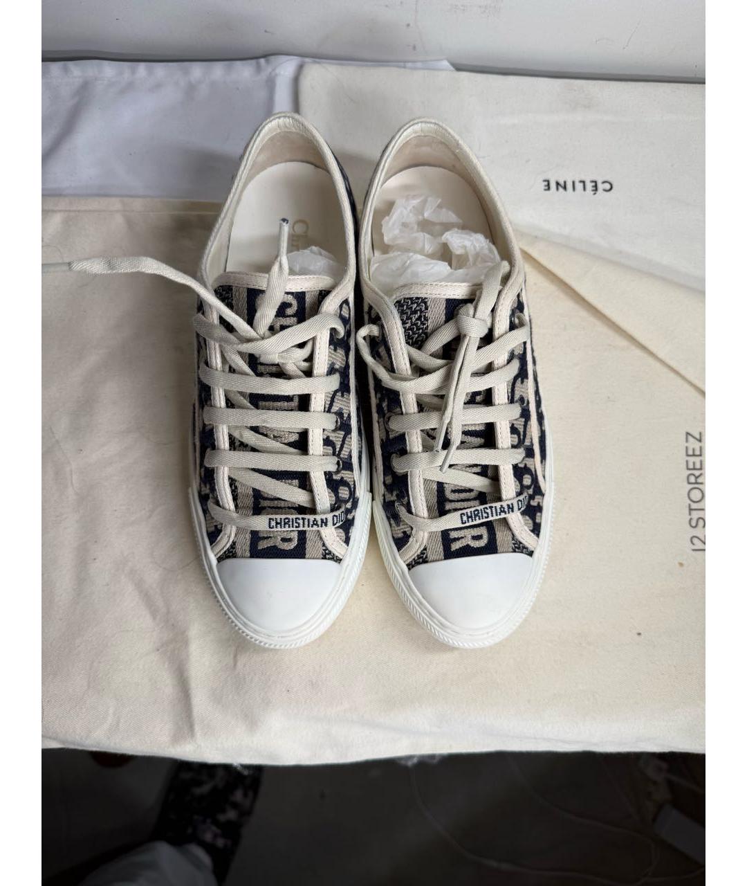CHRISTIAN DIOR Бежевые текстильные кеды, фото 3