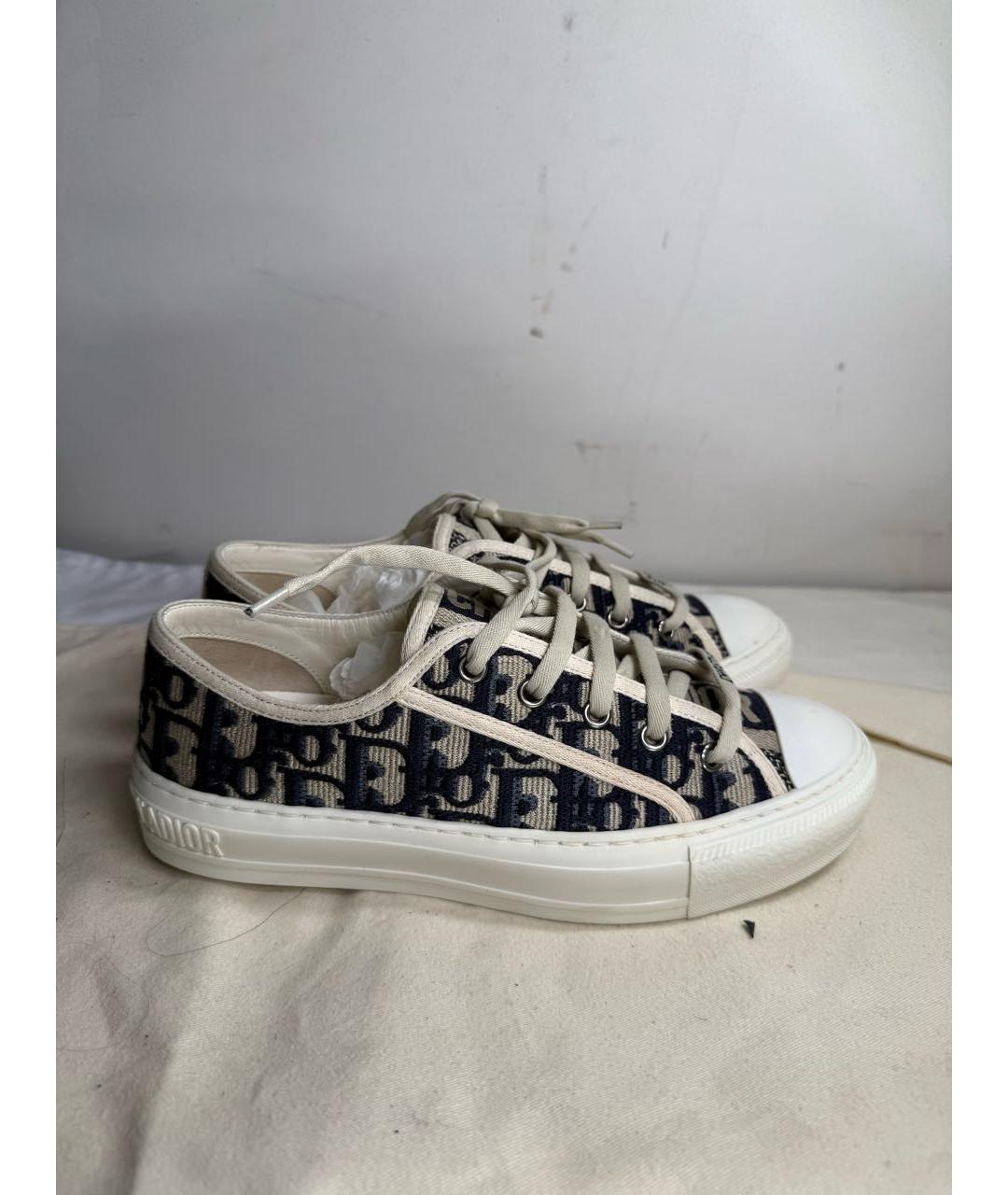 CHRISTIAN DIOR Бежевые текстильные кеды, фото 7