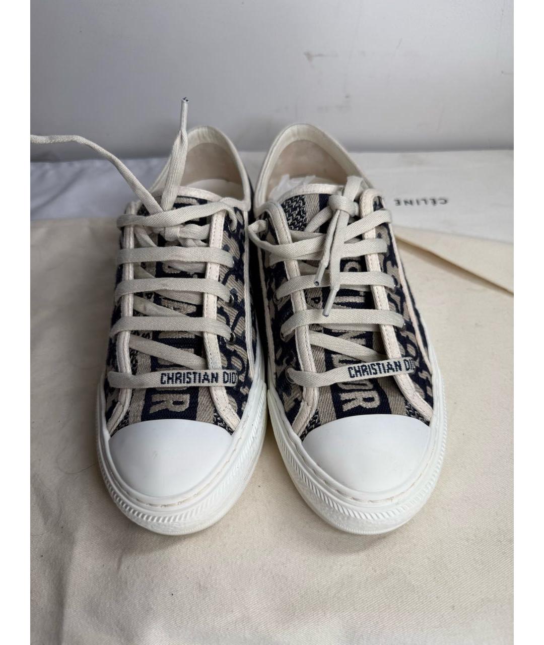 CHRISTIAN DIOR Бежевые текстильные кеды, фото 2