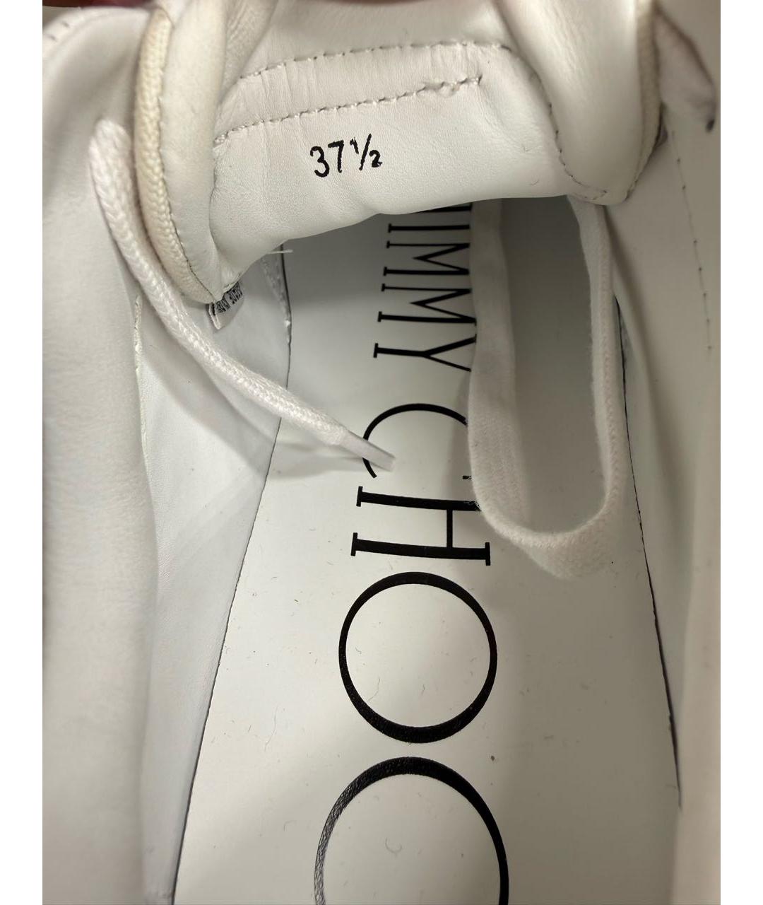 JIMMY CHOO Белые кожаные кеды, фото 6
