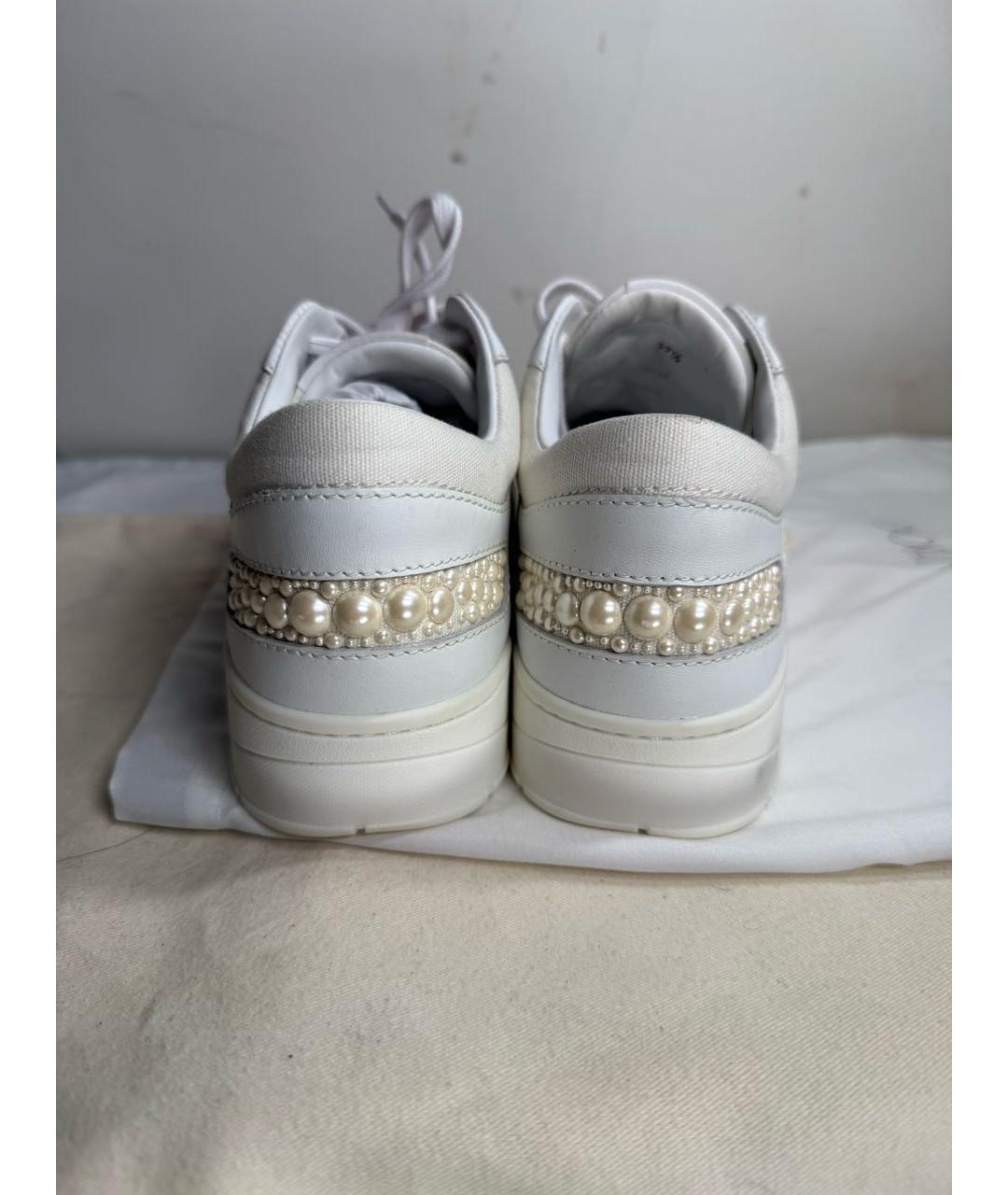 JIMMY CHOO Белые кожаные кеды, фото 4