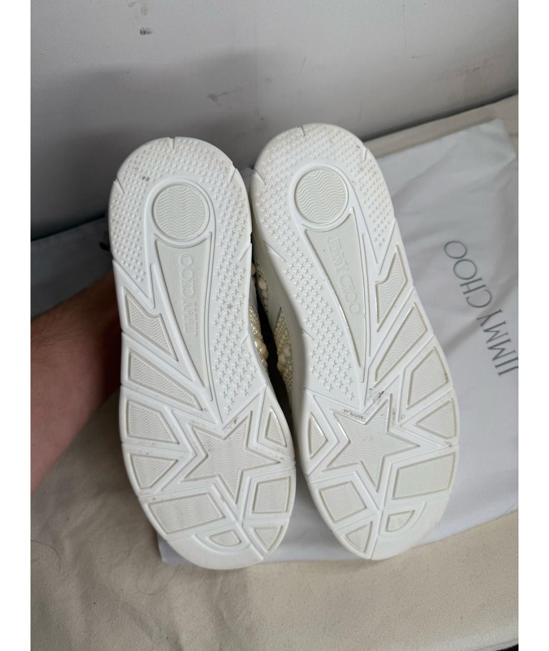 JIMMY CHOO Белые кожаные кеды, фото 5