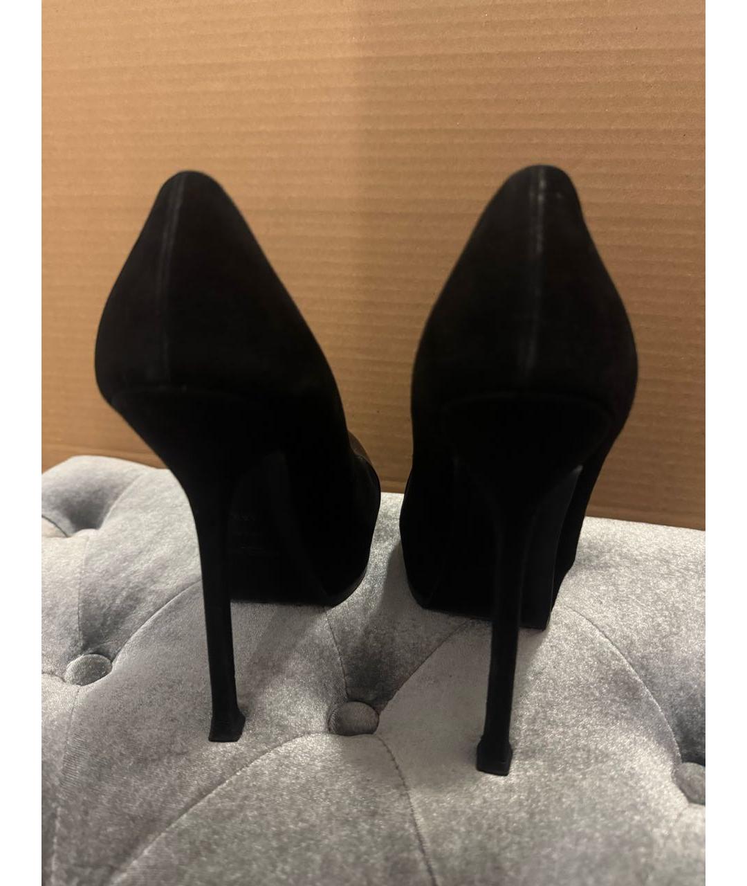 SAINT LAURENT Черные замшевые туфли, фото 4