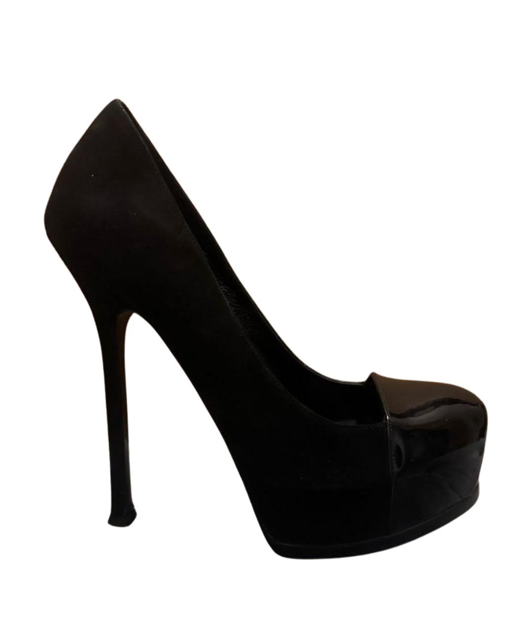 SAINT LAURENT Черные замшевые туфли, фото 1