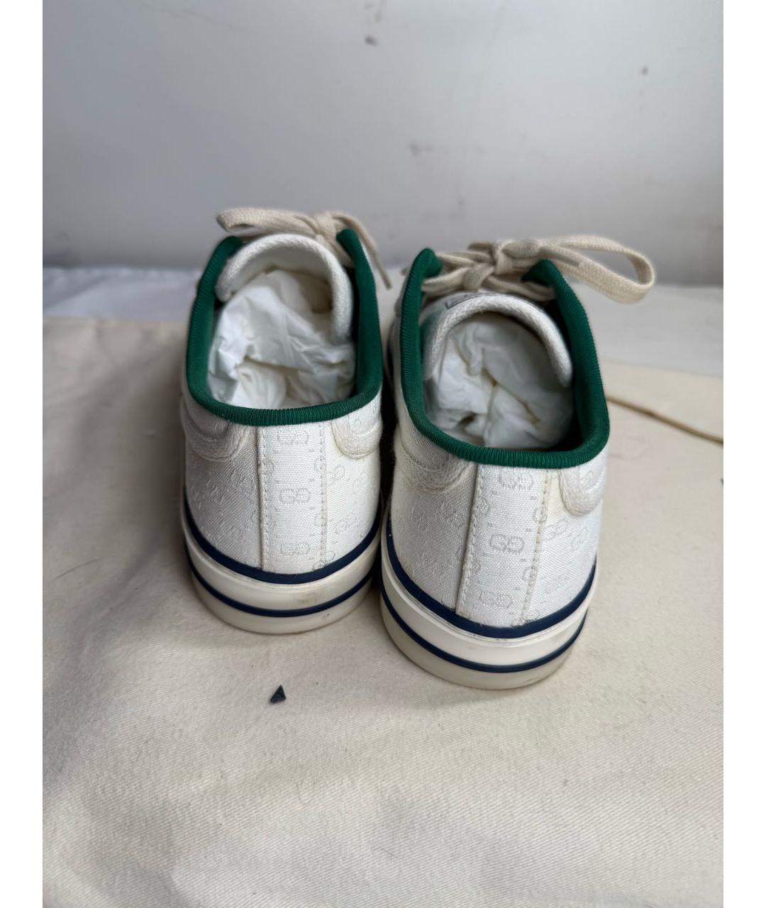 GUCCI Белые текстильные кеды, фото 4