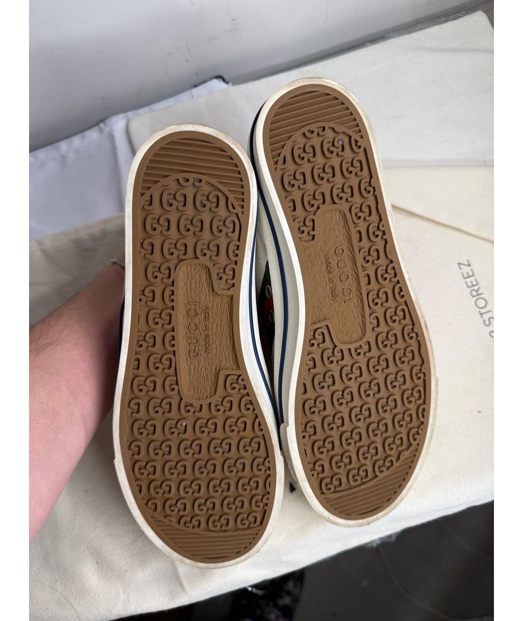 GUCCI Белые текстильные кеды, фото 5