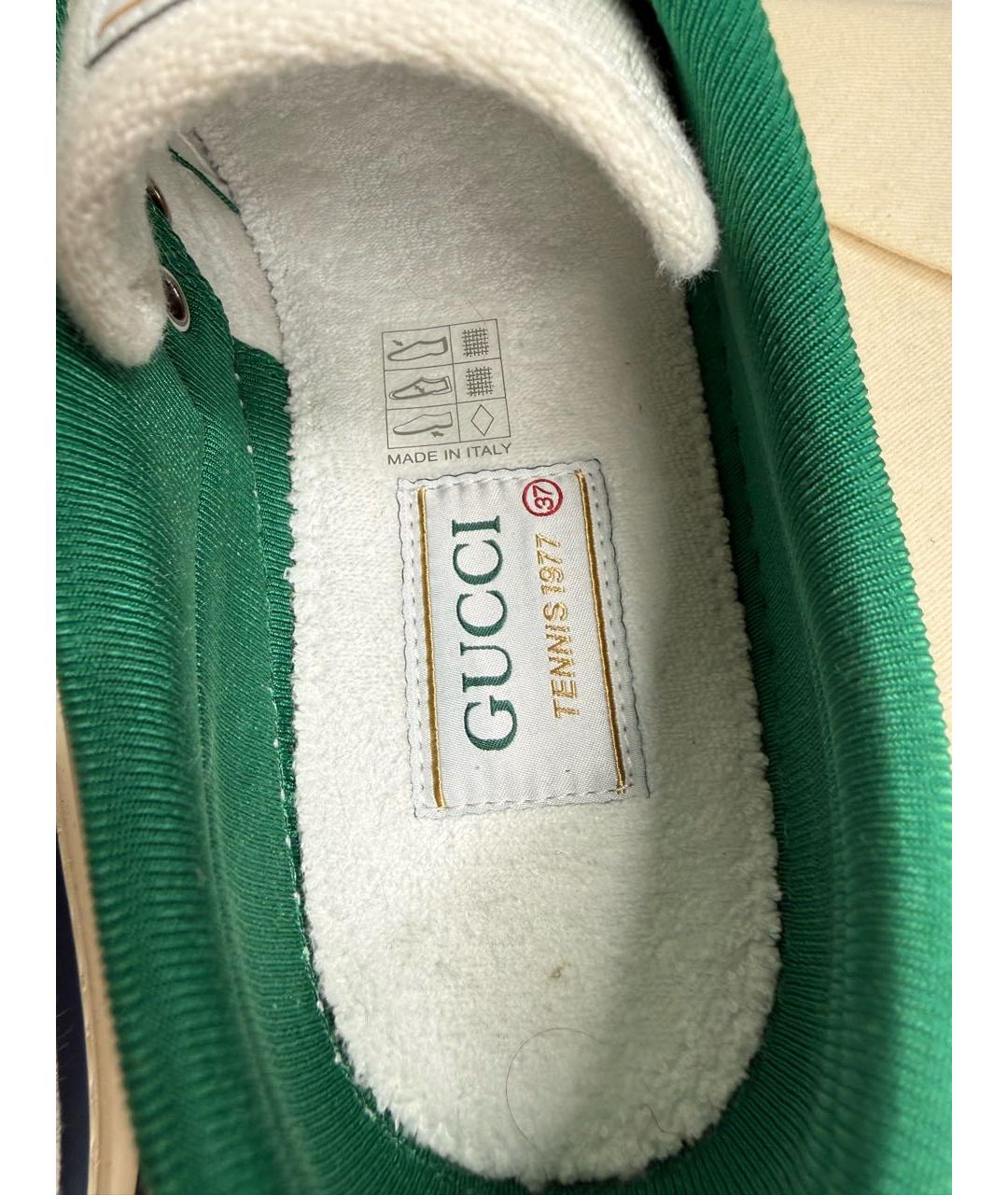 GUCCI Белые текстильные кеды, фото 6