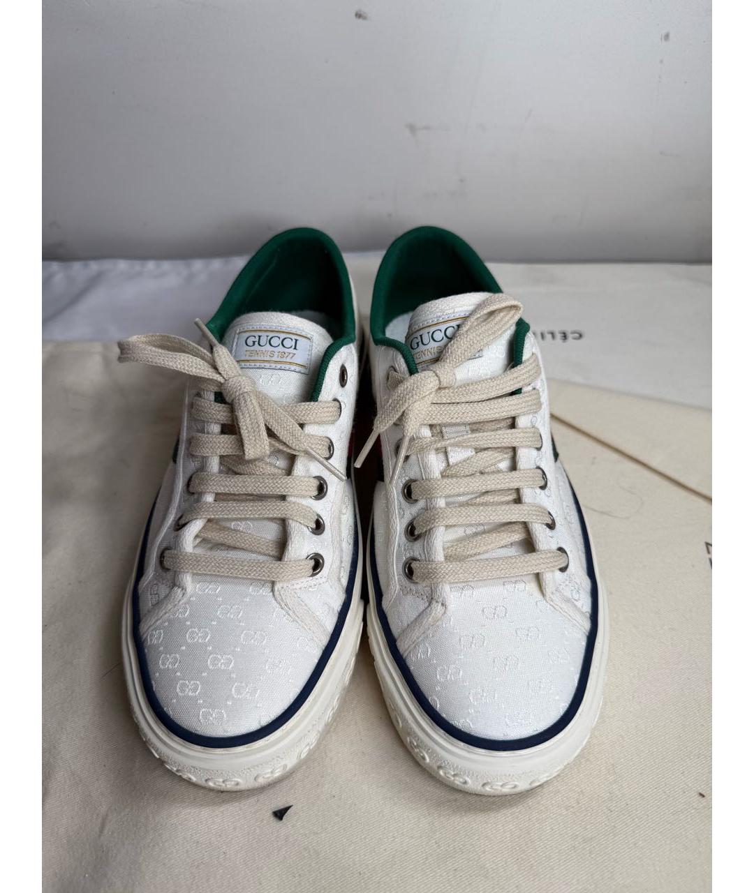 GUCCI Белые текстильные кеды, фото 2