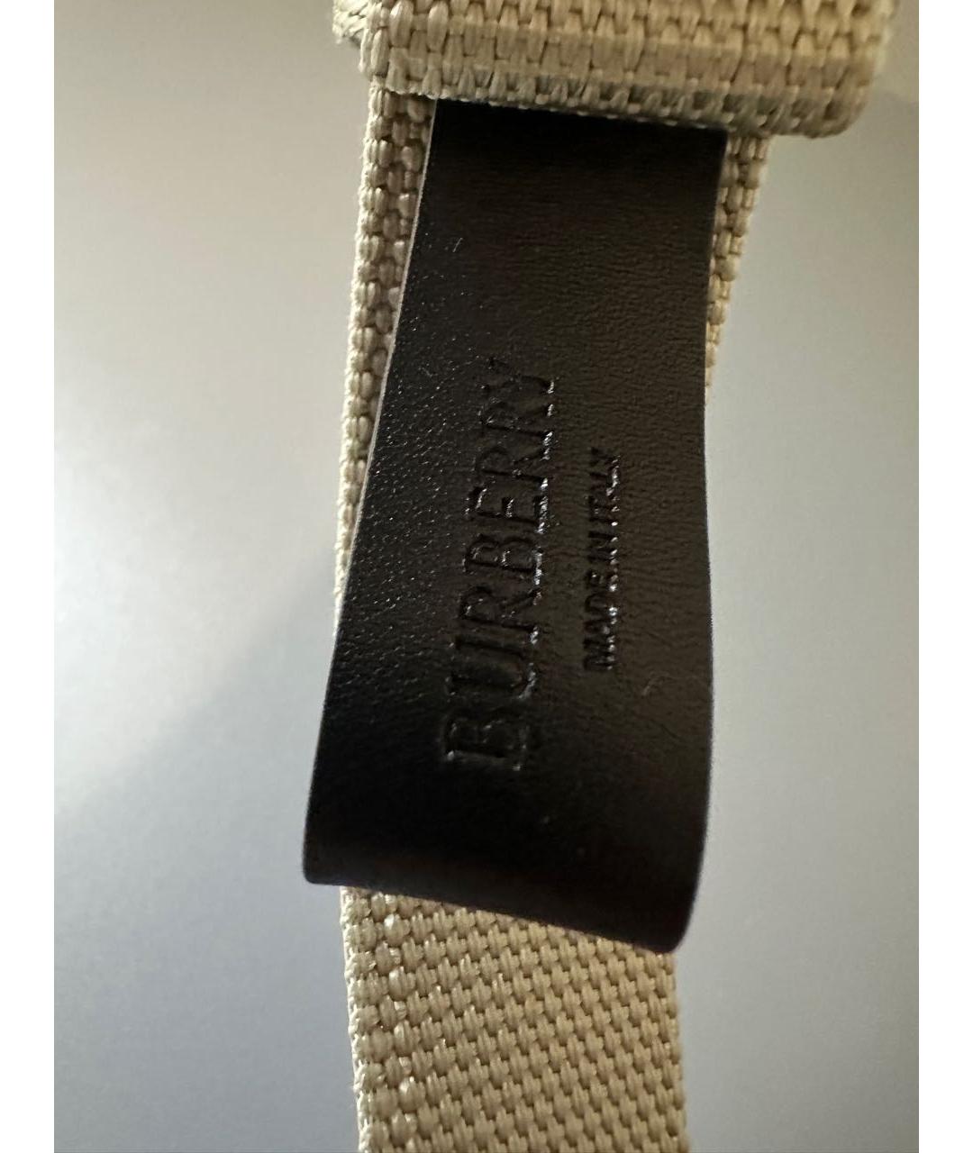 BURBERRY Бежевый кожаный ремень, фото 8