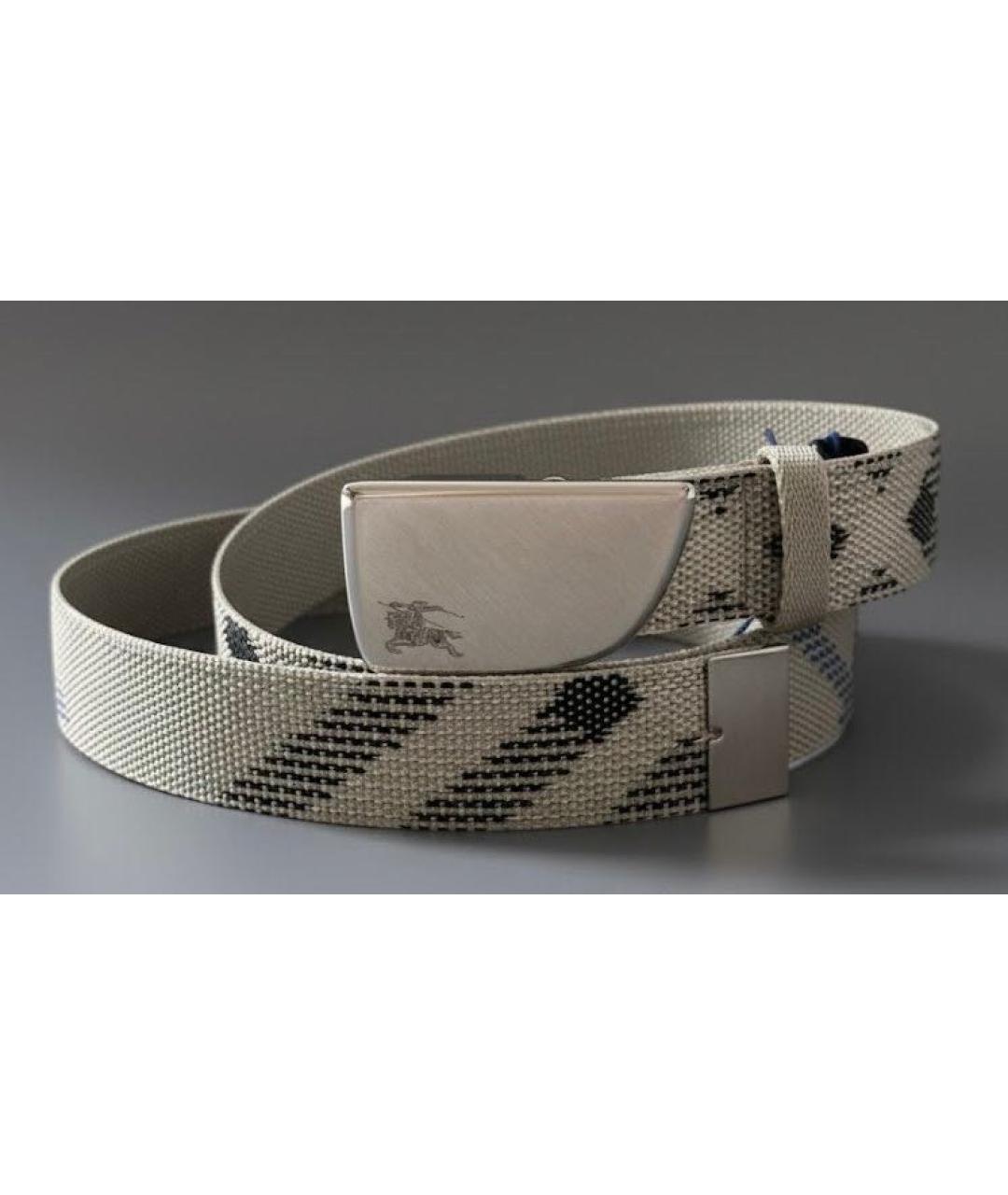 BURBERRY Бежевый кожаный ремень, фото 9