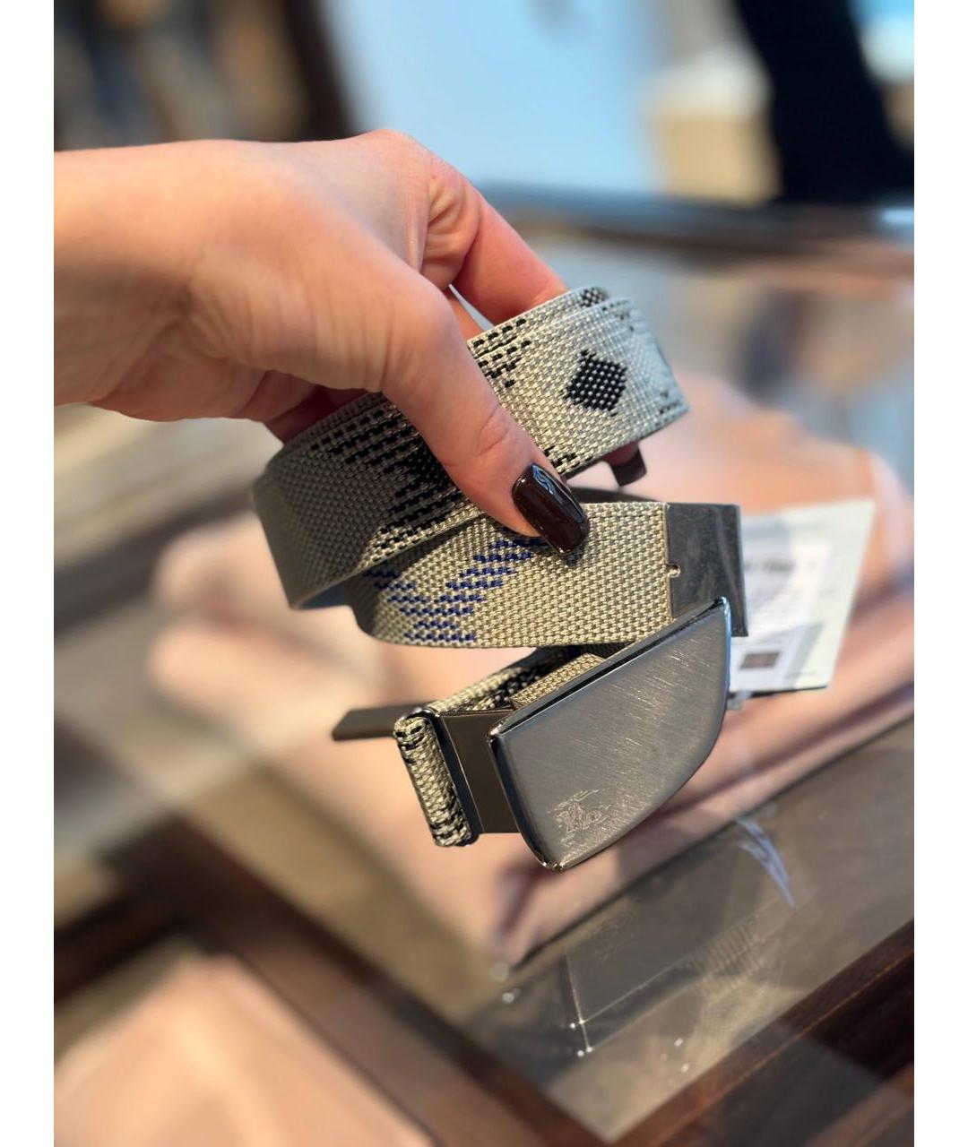 BURBERRY Бежевый кожаный ремень, фото 5