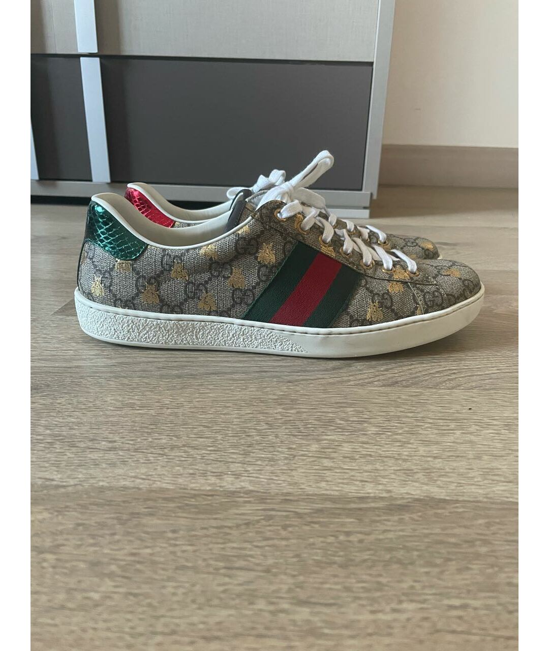 GUCCI Бежевые низкие кроссовки / кеды, фото 8