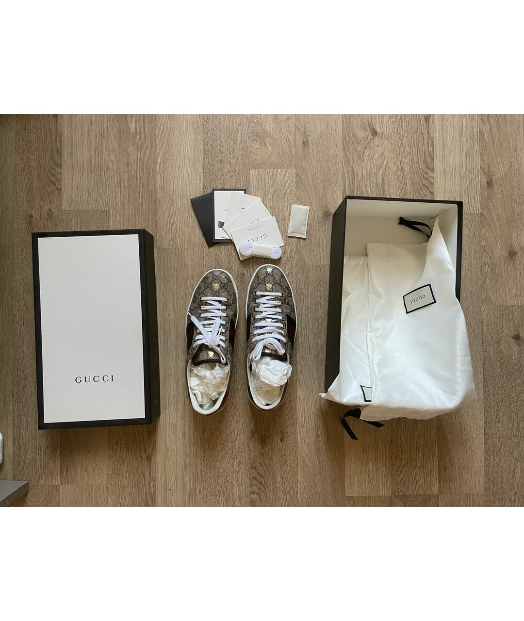 GUCCI Бежевые низкие кроссовки / кеды, фото 5