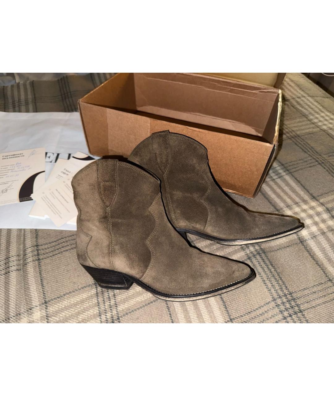 ISABEL MARANT Коричневые замшевые полусапоги, фото 6