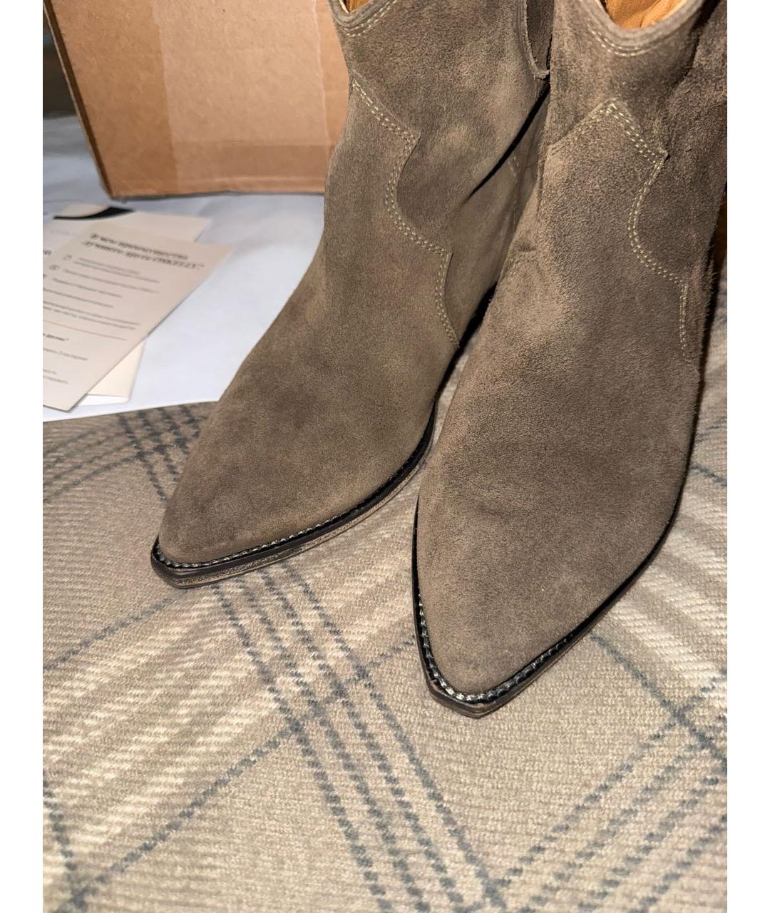 ISABEL MARANT Коричневые замшевые полусапоги, фото 3