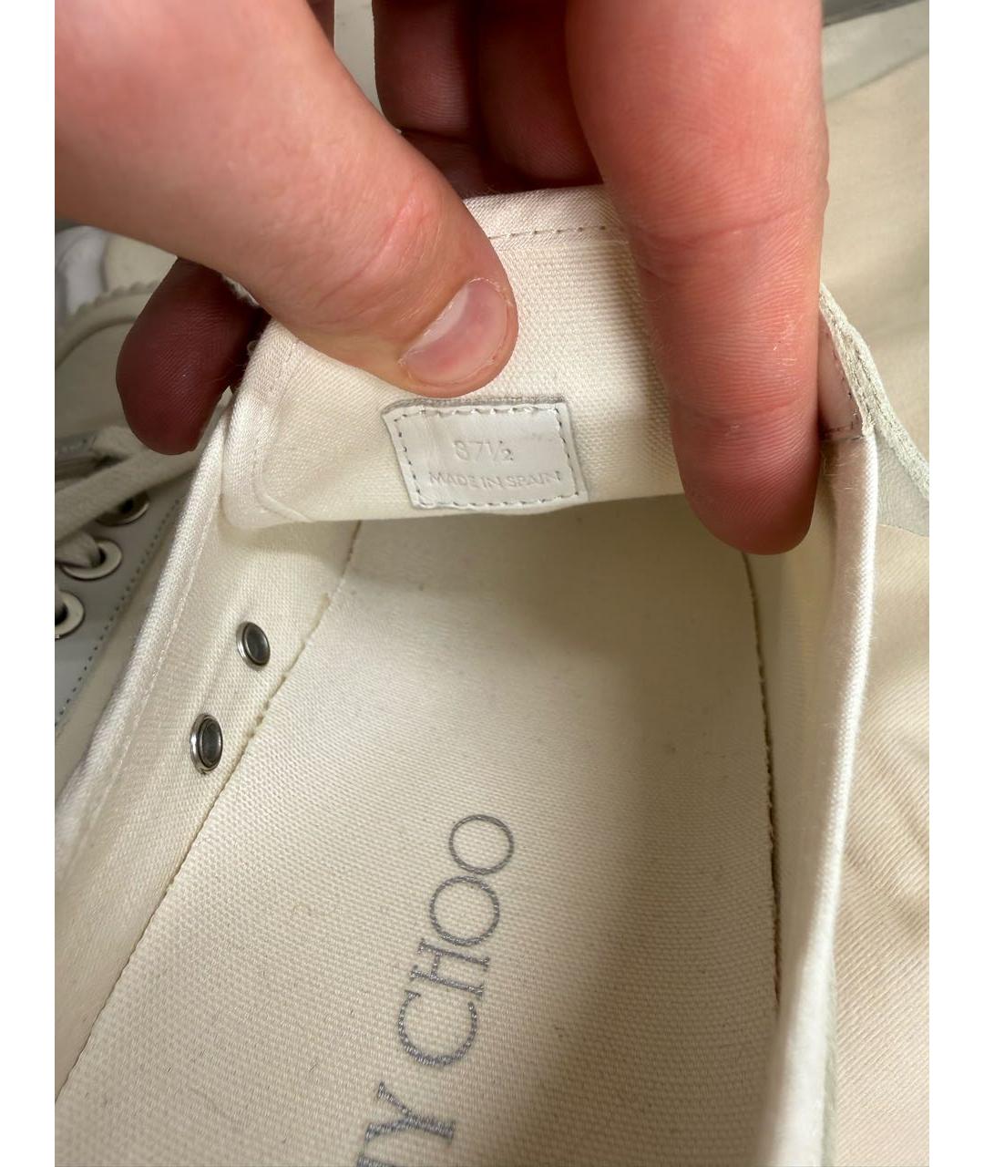 JIMMY CHOO Белые кожаные кеды, фото 5